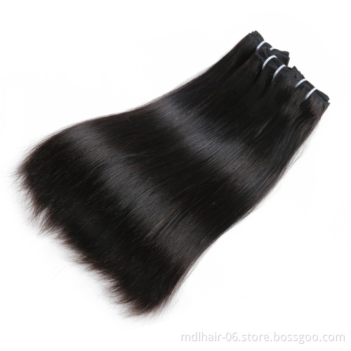 Wholesale Indian Raw Virgin Human Hair Super Double Drawn Hair Extensions Natural Black Cuticle Aligned Double Drawn Hair